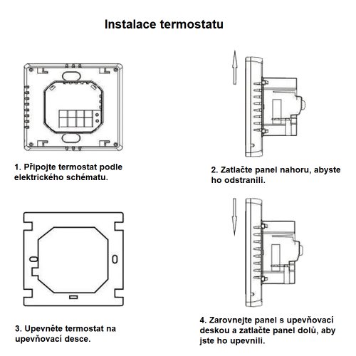 WiFi Termostat 16A, elektrické podlahové vytápění, Bílý