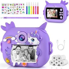 Dětský Fotoaparát s Tiskem – Jednorožec, HD 1080P