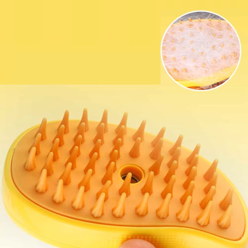 Parní kartáč pro kočky a psy s rozprašovačem - Barva: Zelená