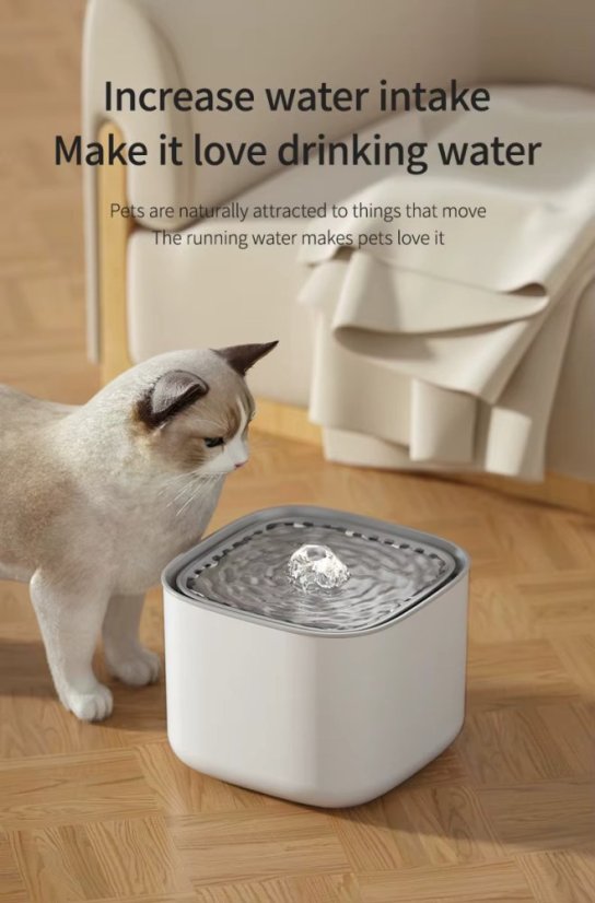 Automatická fontána pro kočky – 3L - Barva: Bílá