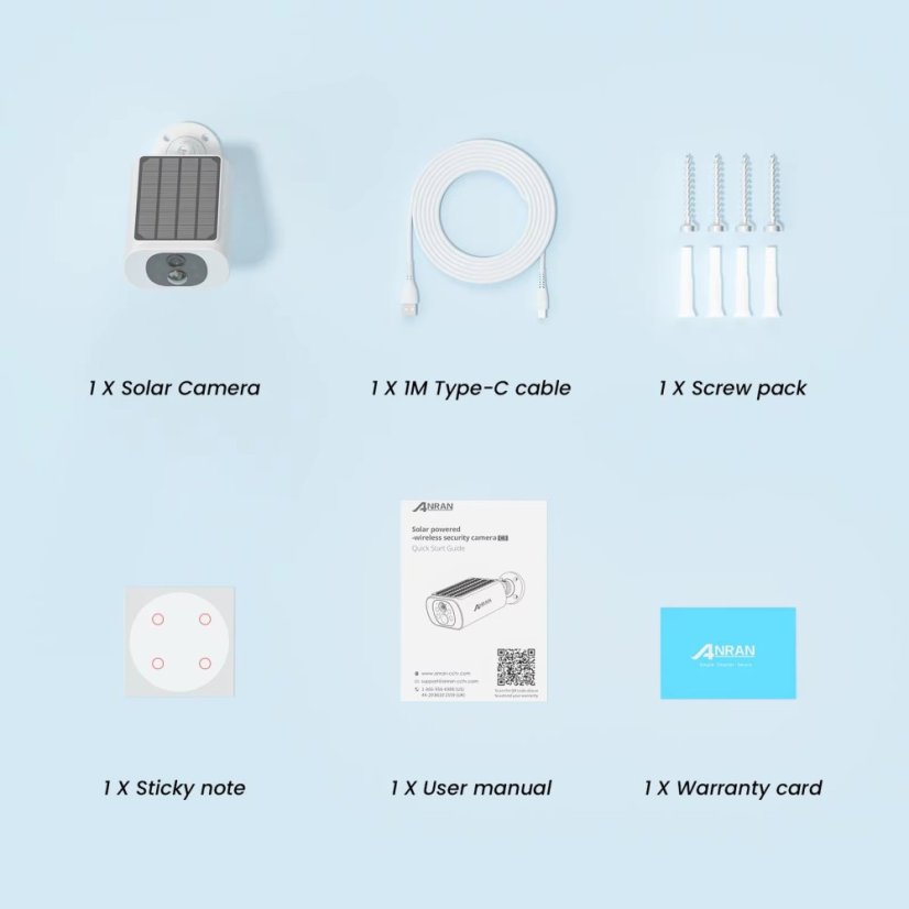 ANRAN C3 Solární venkovní bezpečnostní kamera 5Mp