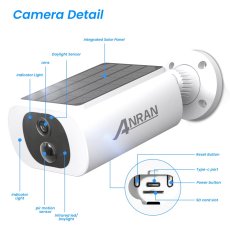 ANRAN C3 Solární venkovní bezpečnostní kamera 5Mp