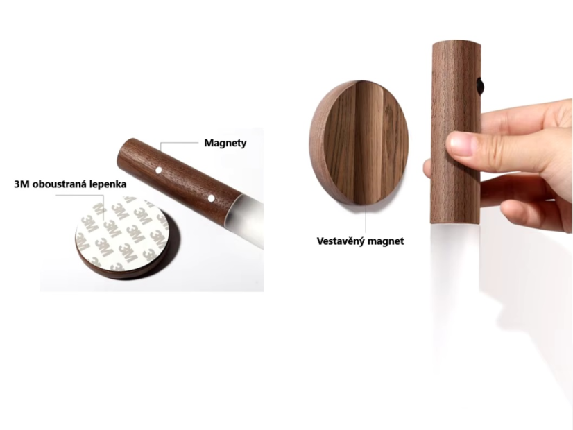 LED Magnetické noční světlo s pohybovým senzorem