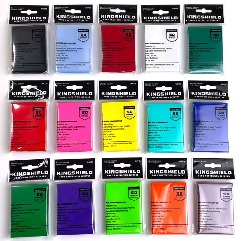 Matné barevné obaly na karty – 100 ks (66×91 mm) - Barva: Červená