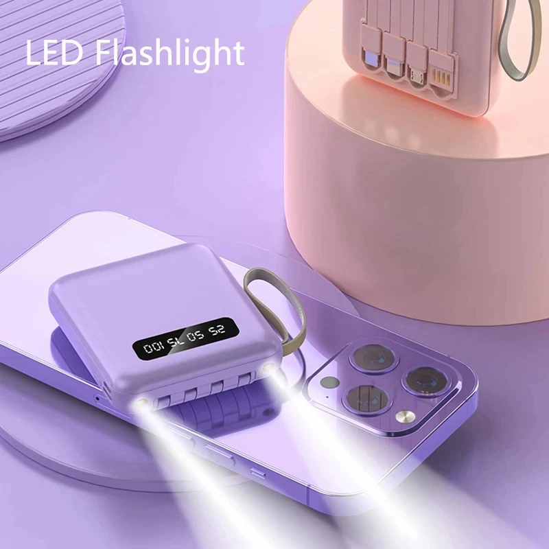 PowerBanka 4v1 30000mAh s LED světlem - Barva: Černá