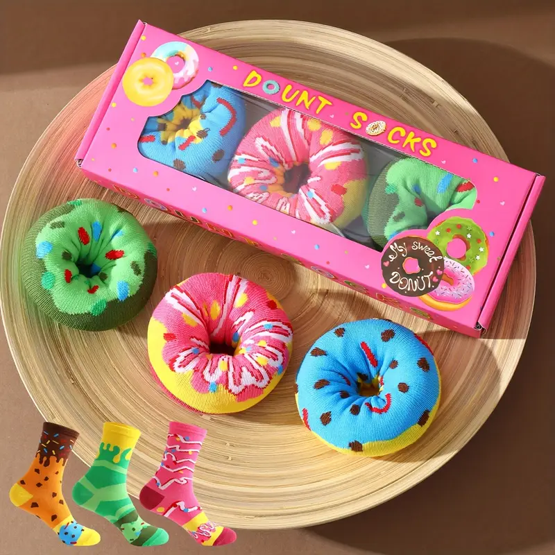Donut Ponožky – 3 Páry Veselých Ponožek