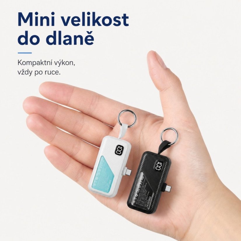 2× Mini Power Bank 5000mAh – Ultra Kompaktní s USB-C a Rychlým Nabíjením 12W