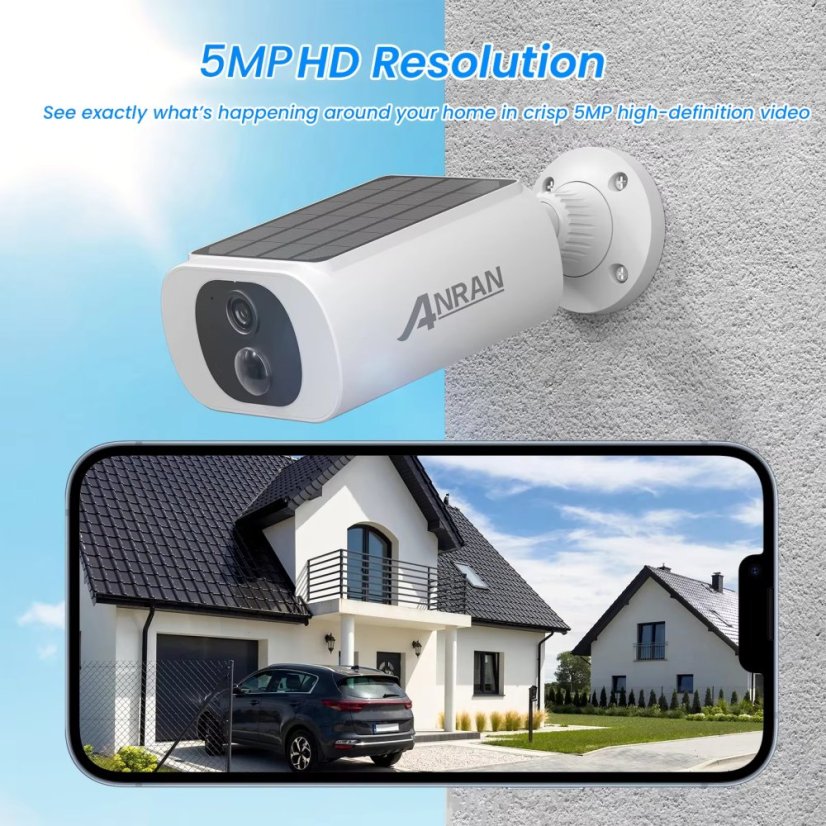 ANRAN C3 Solární venkovní bezpečnostní kamera 5Mp