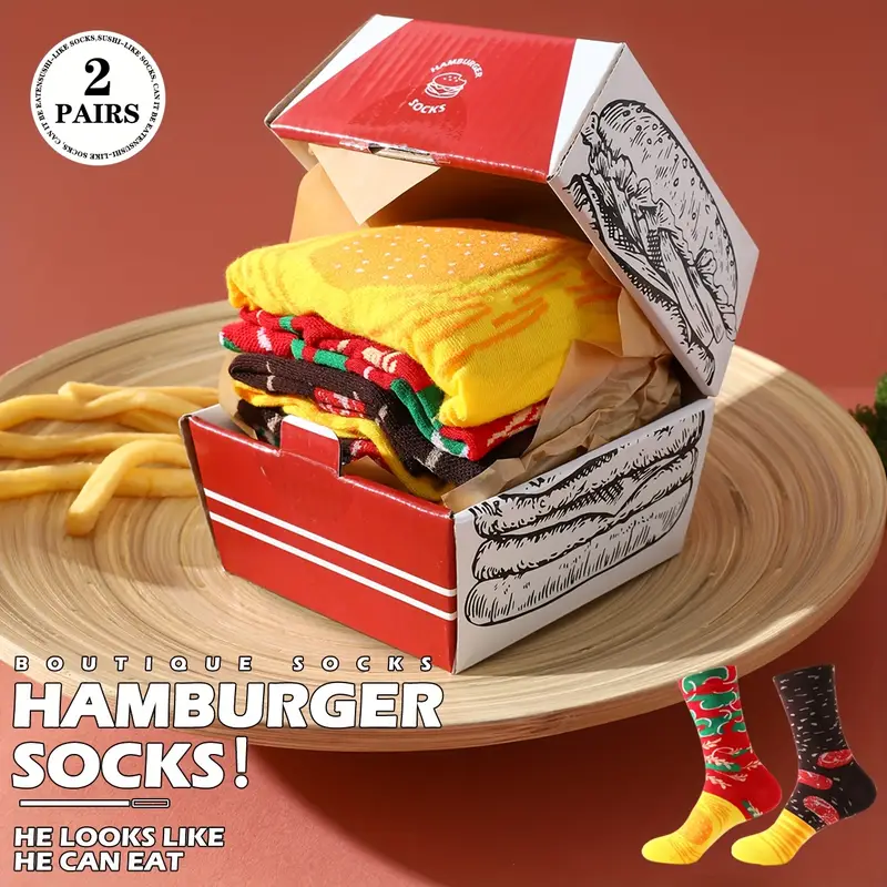 Burger Ponožky – 2 Páry Veselých Ponožek
