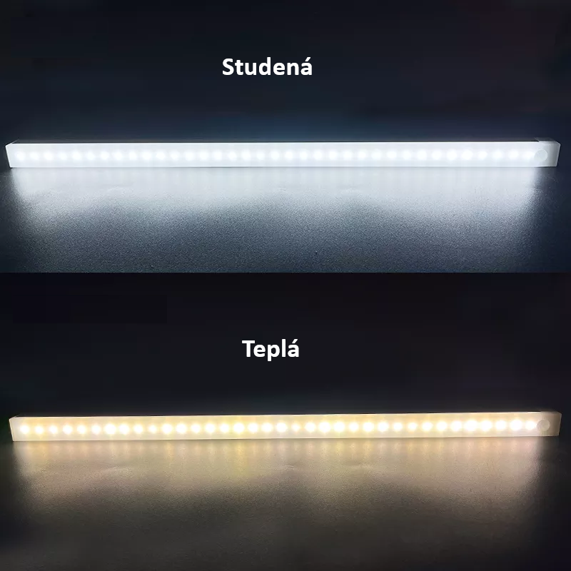 LED Světlo s PIR Pohybovým Senzorem 50cm - Barva: Studená bílá