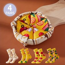 Pizza Ponožky – 4 Páry Vtipných Ponožek