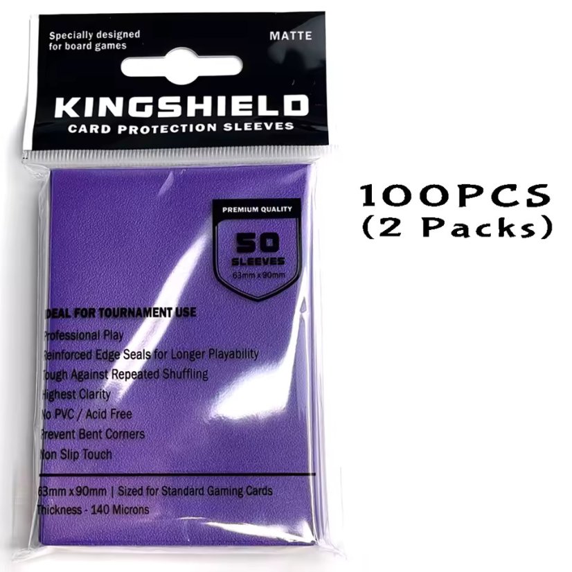 Matné barevné obaly na karty – 100 ks (66×91 mm) - Barva: Červená