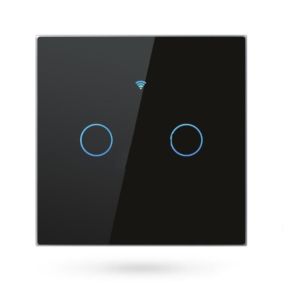 Chytrý Dvoutlačítkový Vypínač Světel s Wi-Fi - Černý