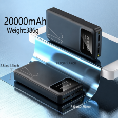 Powerbanka 10000 mAh s LED displejem a LED svítilnou