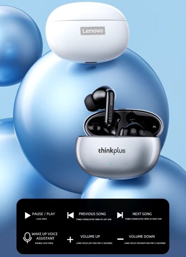 Lenovo Live Pods XT88 Bezdrátová Sluchátka bílé