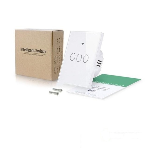 Chytrý Třítlačítkový Vypínač Světel s Wi-Fi - Bílý