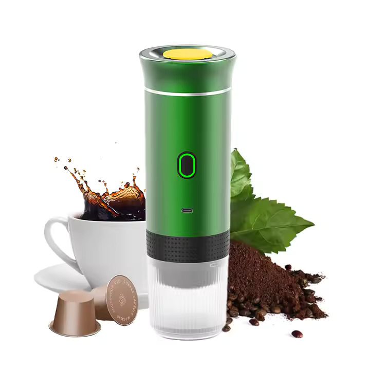 Přenosný kávovar 3v1 s 20 bar – Espresso na cesty - Barva: Zelená