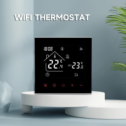 WiFi Termostat 3A, podlahové vytápění a kotle, Černý
