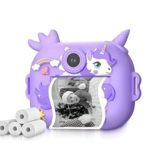 Dětský Fotoaparát s Tiskem – Jednorožec, HD 1080P