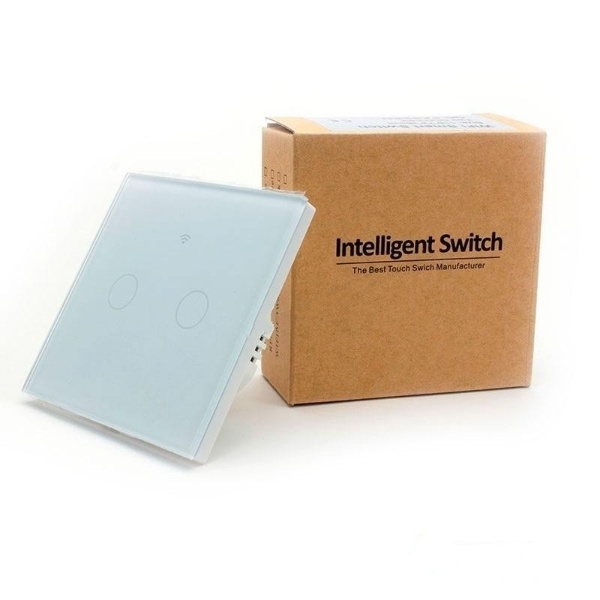 Chytrý Dvoutlačítkový Vypínač Světel s Wi-Fi - Bílý