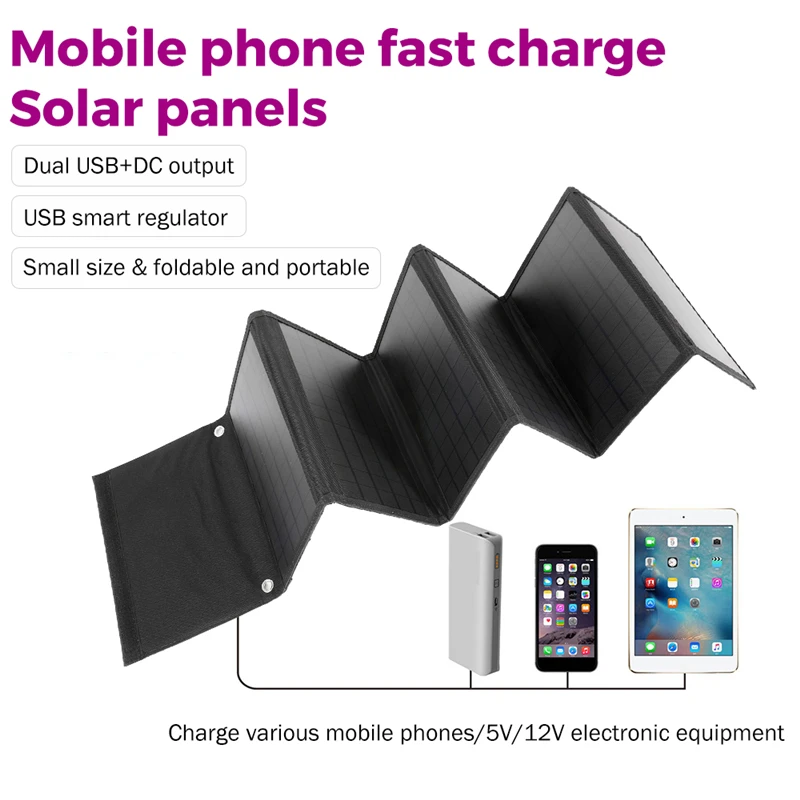 Skládací solární panel a nabíječka 100W