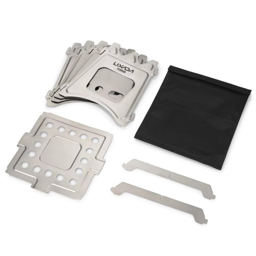 Skládací Titanový Vařič na Dřevo – Ultralehký Kempingový