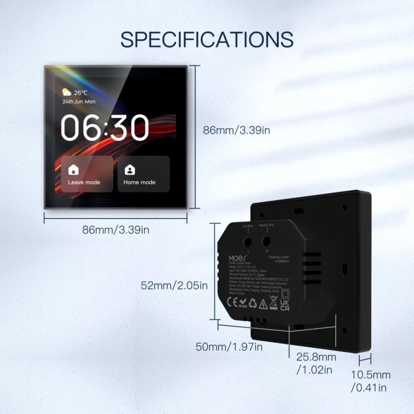 TUYA Chytrý ovládací panel s Alexou a Zigbee