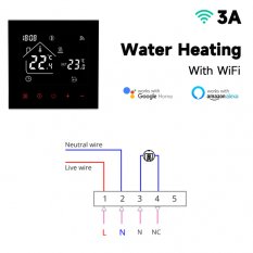 WiFi Termostat 3A, podlahové vytápění, Černý
