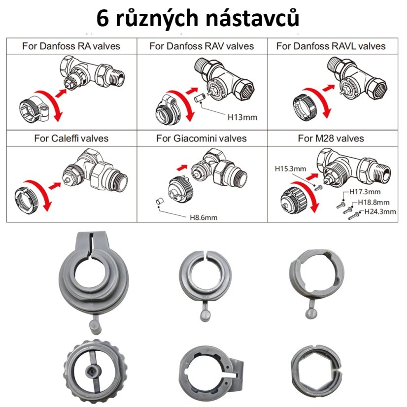 Termostatická hlavice TUYA WiFi