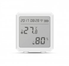WiFi Senzor Teploty a Vlhkosti Vzduchu s LCD Displejem, Bílý