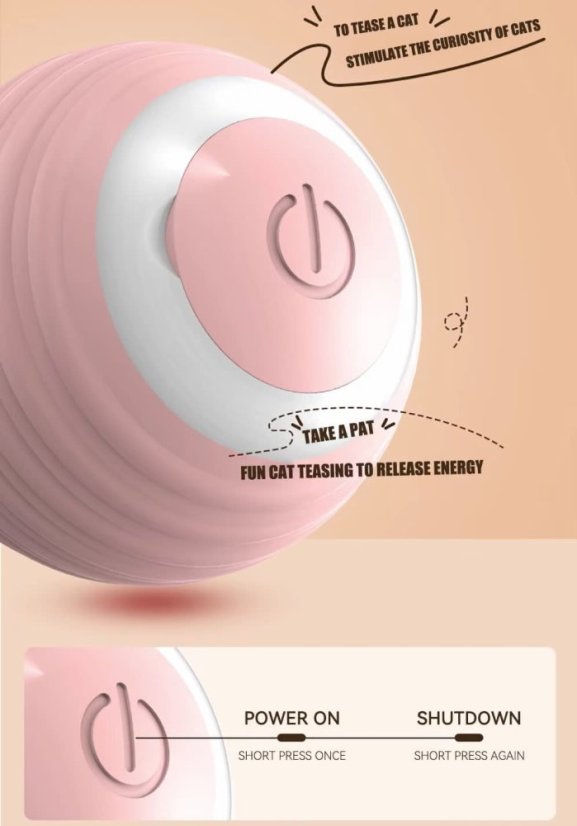 Interaktivní míček PetGravity v.2 pro kočky - Barva: Růžová