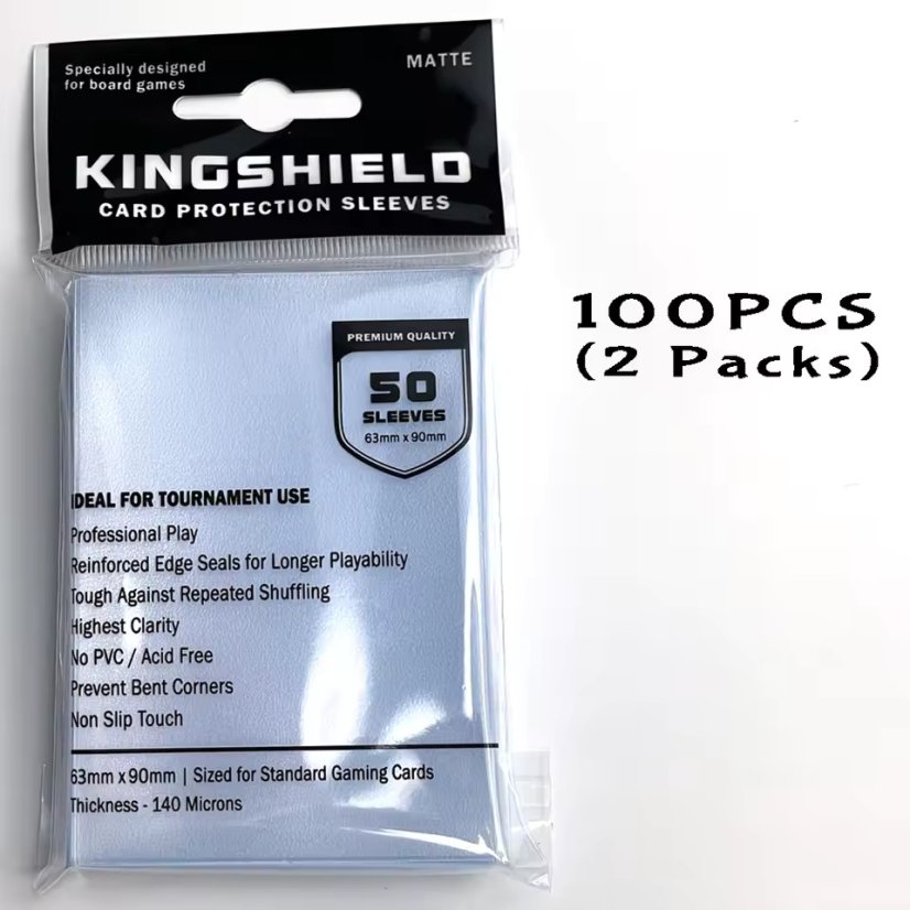 Matné barevné obaly na karty – 100 ks (66×91 mm) - Barva: Červená