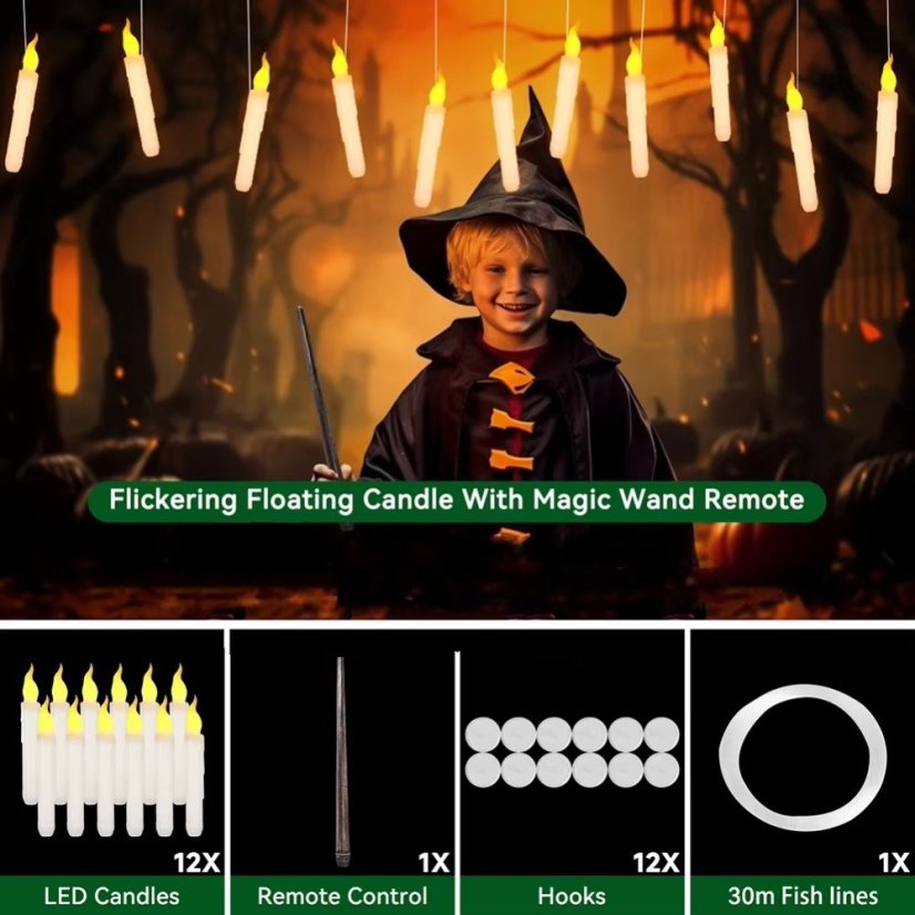 Levitující svíčky Harry Potter ovládané hůlkou