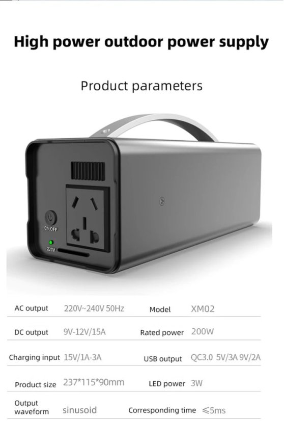 Přenosná Nabíjecí Stanice 200W 32000mAh