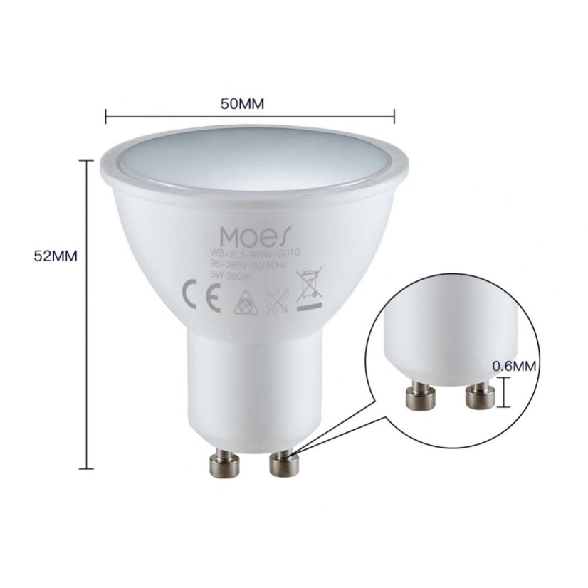 MOES WiFi LED žárovka GU10