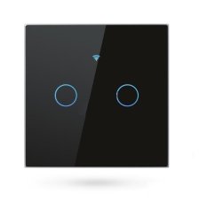 Chytrý Dvoutlačítkový Vypínač Světel s Wi-Fi - Černý
