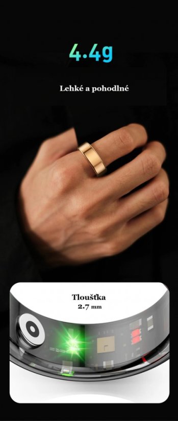 Chytrý Prsten R02 - Velikost: 12 + nabíjecí box