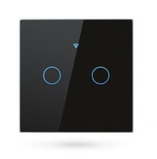 Chytrý Dvoutlačítkový Vypínač Světel s Wi-Fi - Černý