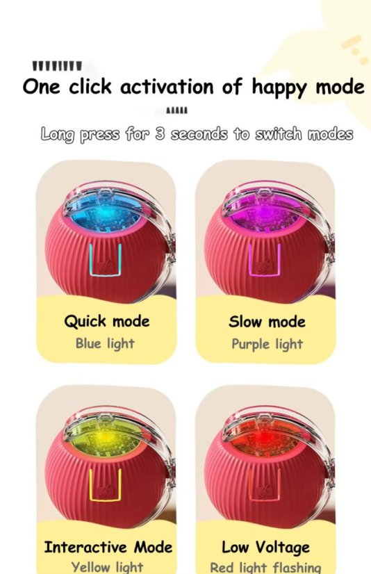 Interaktivní míček pro kočky s provázkem